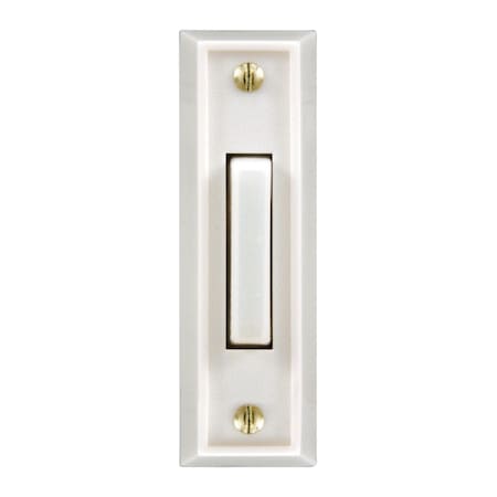 Heath-Zenith Heath Zenith White Plastic Wired Pushbutton Doorbell SL-315-1-00
